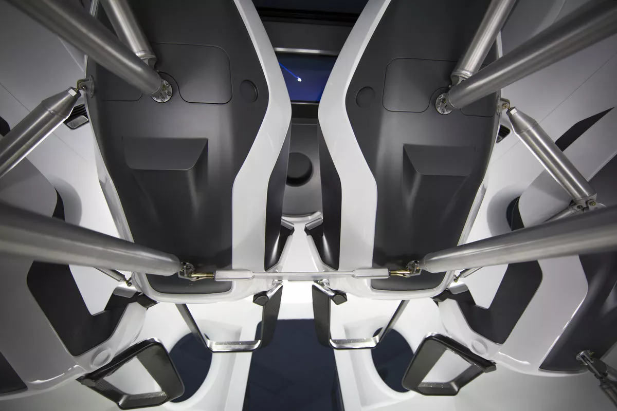 The acceleration couches of the Crew Dragon are made of carbon fiber