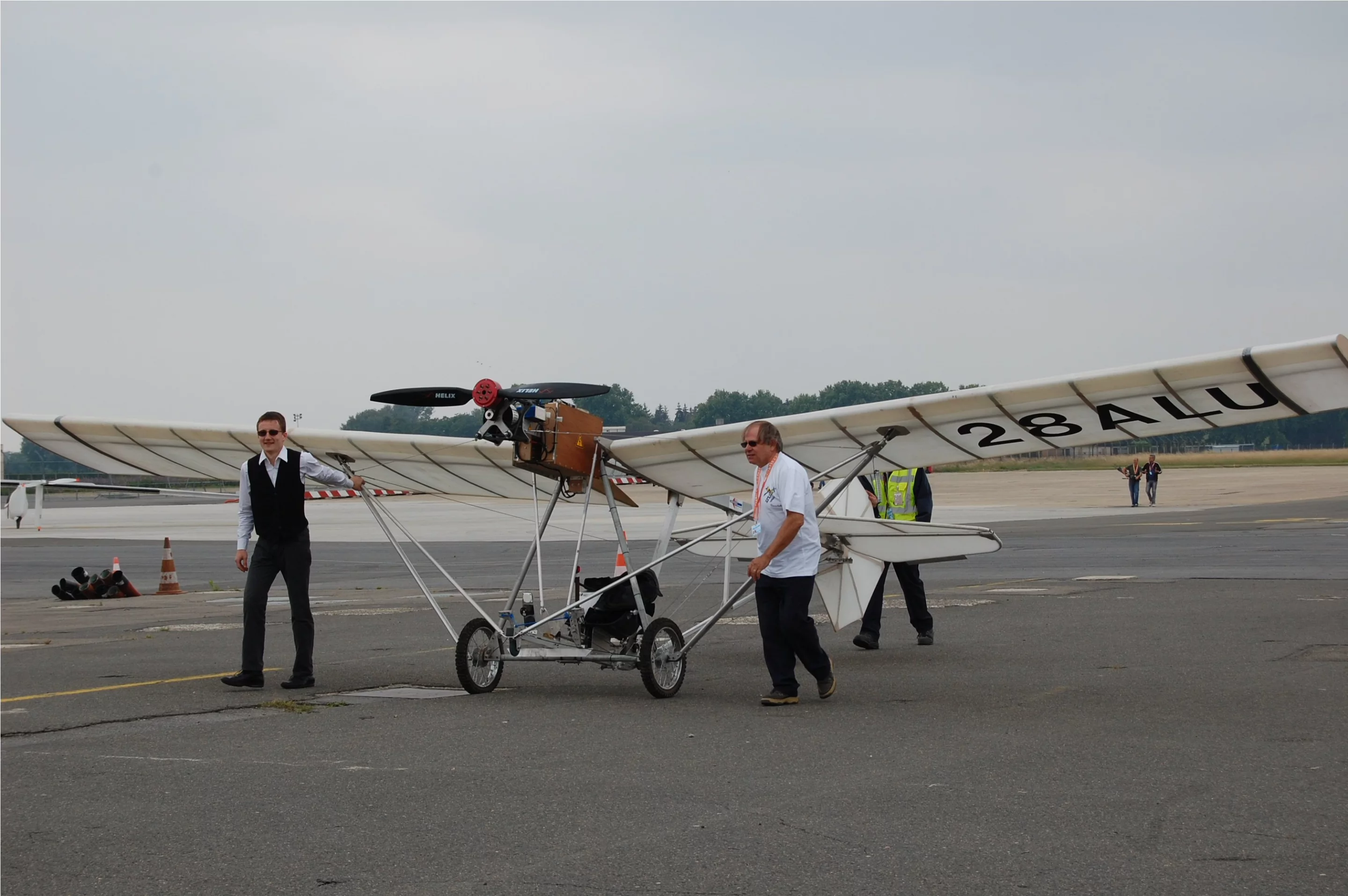 Showing off to the cameras after a brief circuit of the airfield