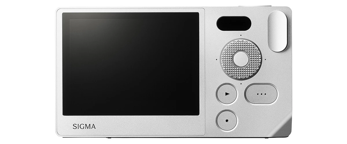 The rear panel features a fixed TFT LCD, simple controls to be used with one finger, and a status monitor near the top