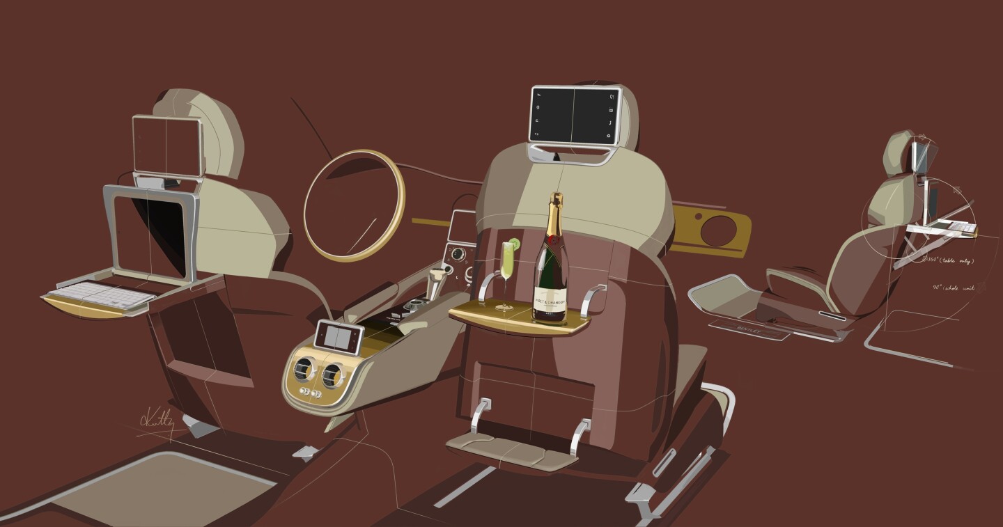 The interior of the Bentley EXP 9 F all-wheel drive luxury Sport Utility Vehicle