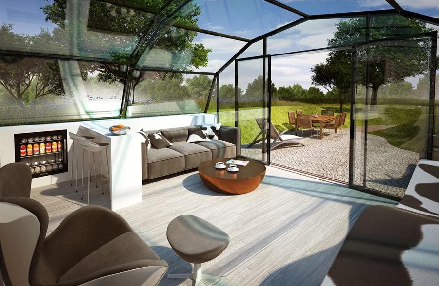 The Photon Space living room and outside area (Image: The Photon Project)