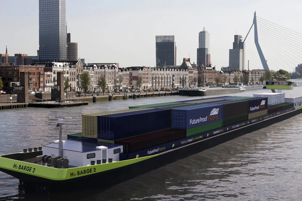 The Holland Shipyard Group was commissioned to convert the diesel-engined FPS Waal to the H2 Barge 2, a container vessel running a fuel-cell system with green hydrogen and electric motors