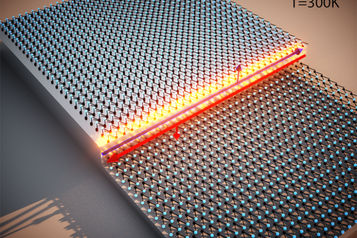 An illustration depicting a topological insulator in action