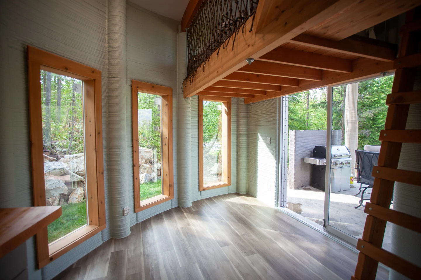 The Fibonacci House measures just 35 sq m (376 sq ft) and has a simple, utilitarian interior decor