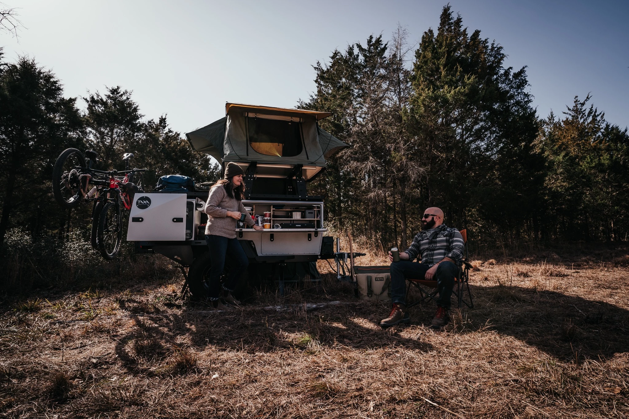 At just under 11 feet long, the Woolly Bear is a compact base camp with plenty of storage capacity