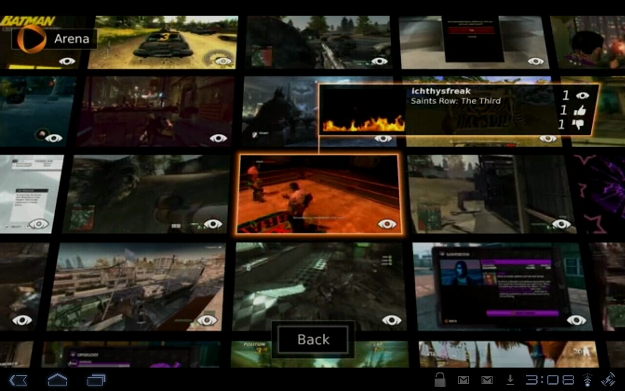 OnLive's navigable menu design