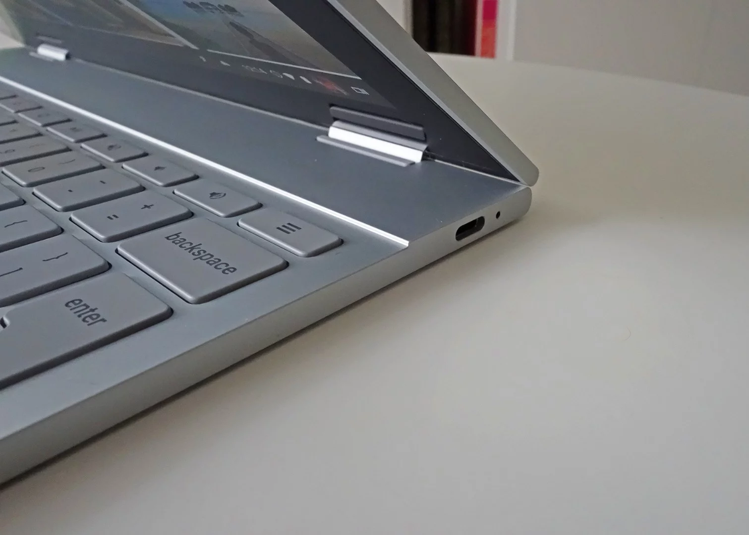 The Pixelbook features two USB-C ports for charging, data transfer, and video out duties