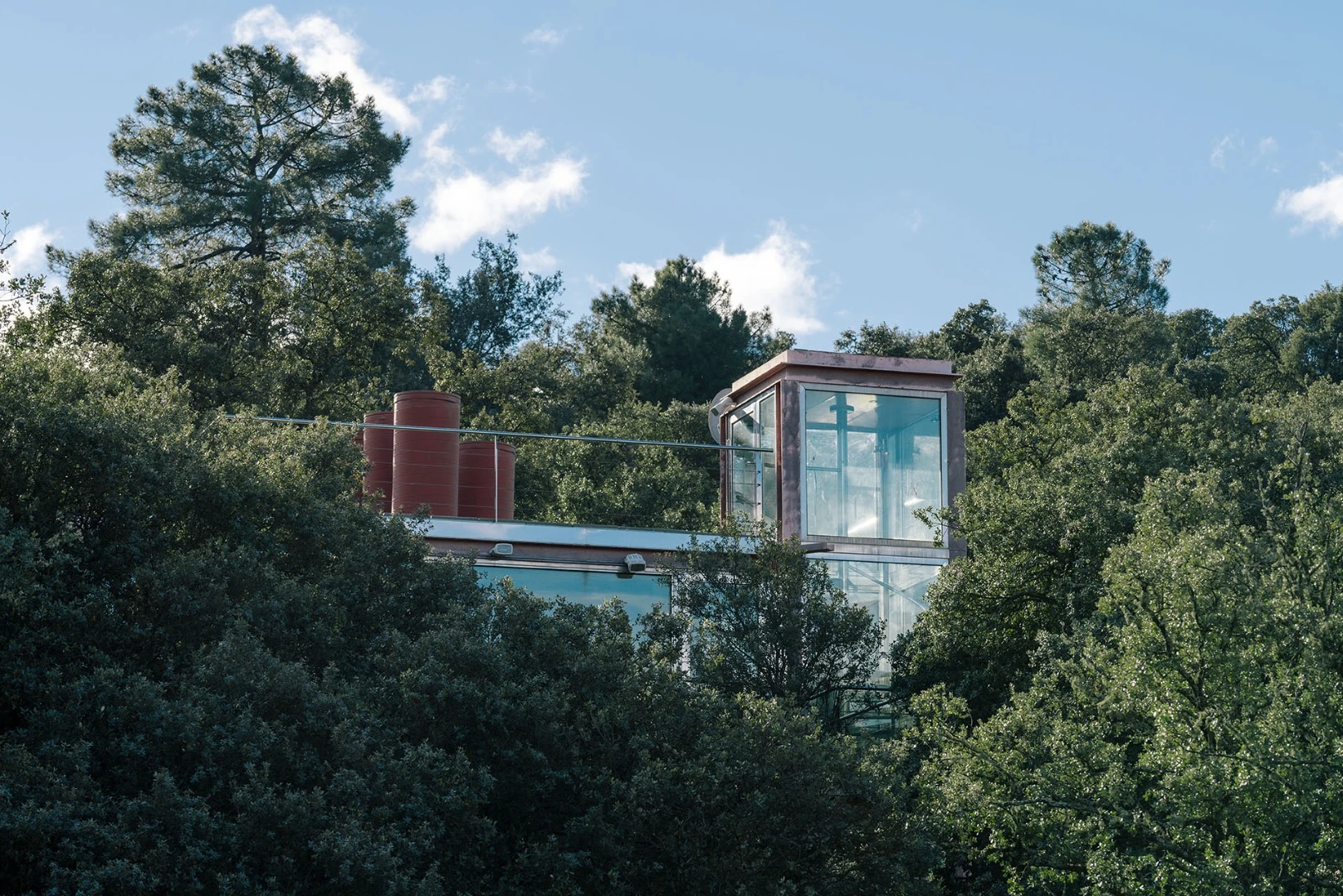 The Hidden Pavilion is located in a forest northwest of Madrid, Spain