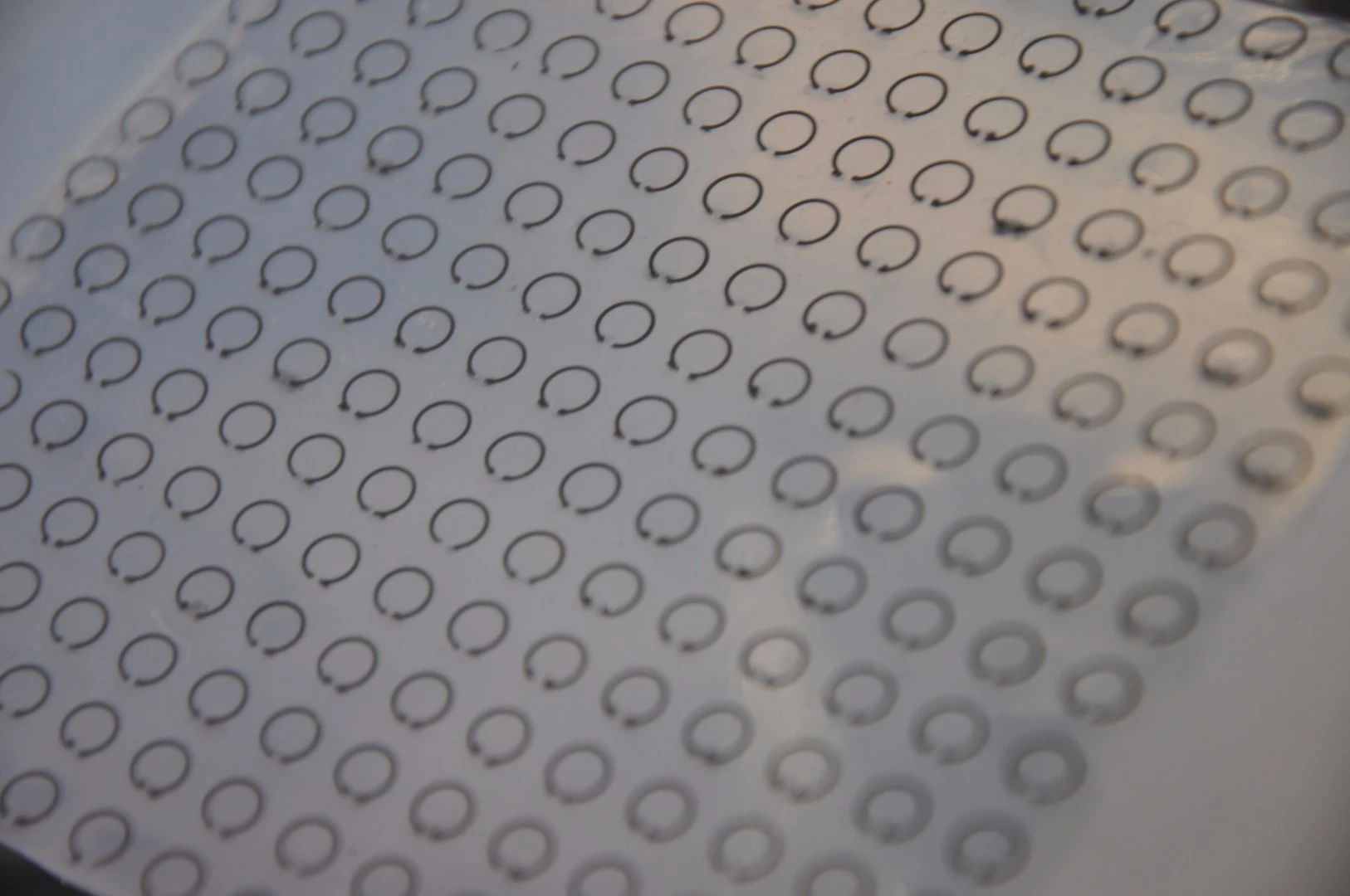 Flexible and tunable meta-skin with rows of split ring resonators
