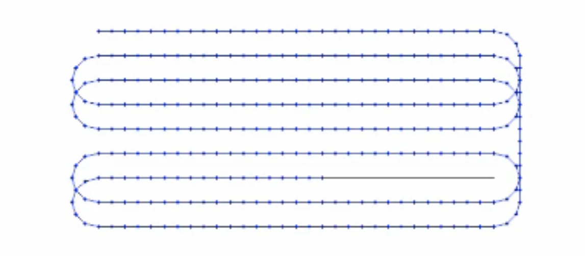The plotted course for the tractor