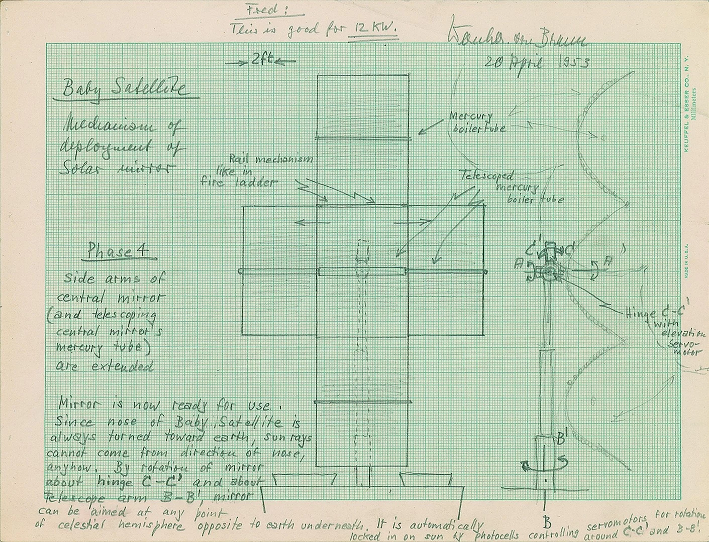 Baby satellite solar power details