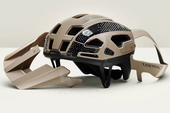 Canyon's RLS-equipped Deflectr RLS helmet, polycarbonate ball bearings and all