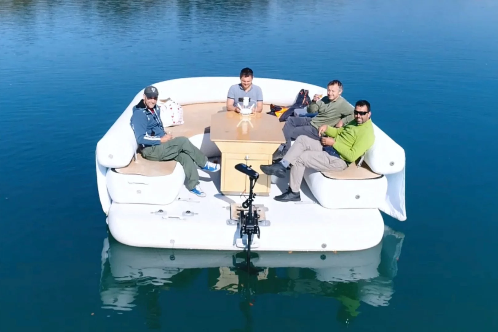 The EcoCraft is a floating platform designed to take it slow on calm waters, and drink in your surroundings