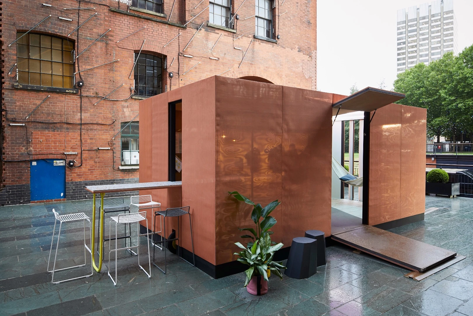 The URBAN CABIN by MINI is a compact micro-house (approximately 160 square feet) designed to fit up to two people