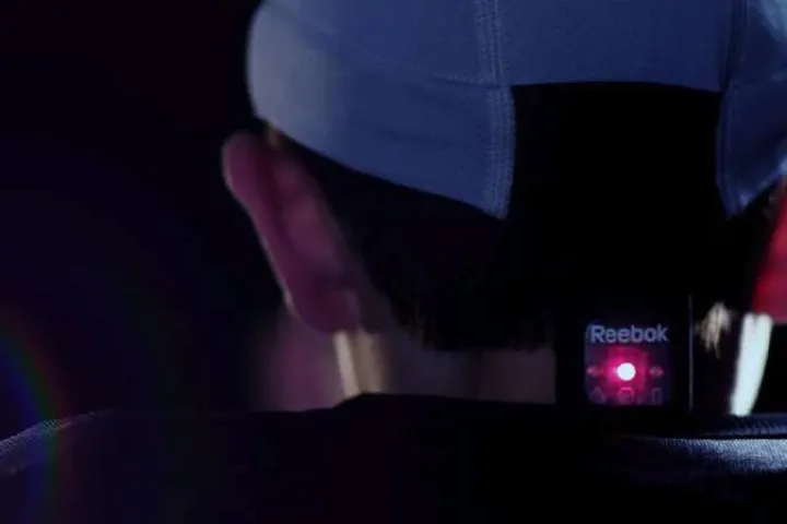 This CheckLight's blinking red LED indicates that a serious blow to the head has taken place