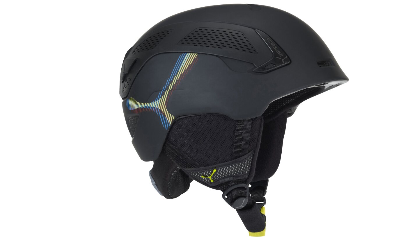 Trilogy helmet packs head protection for skiing, mountain climbing and