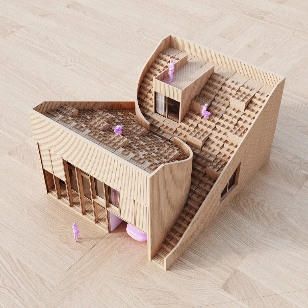 Yin & Yang house model by Penda architects