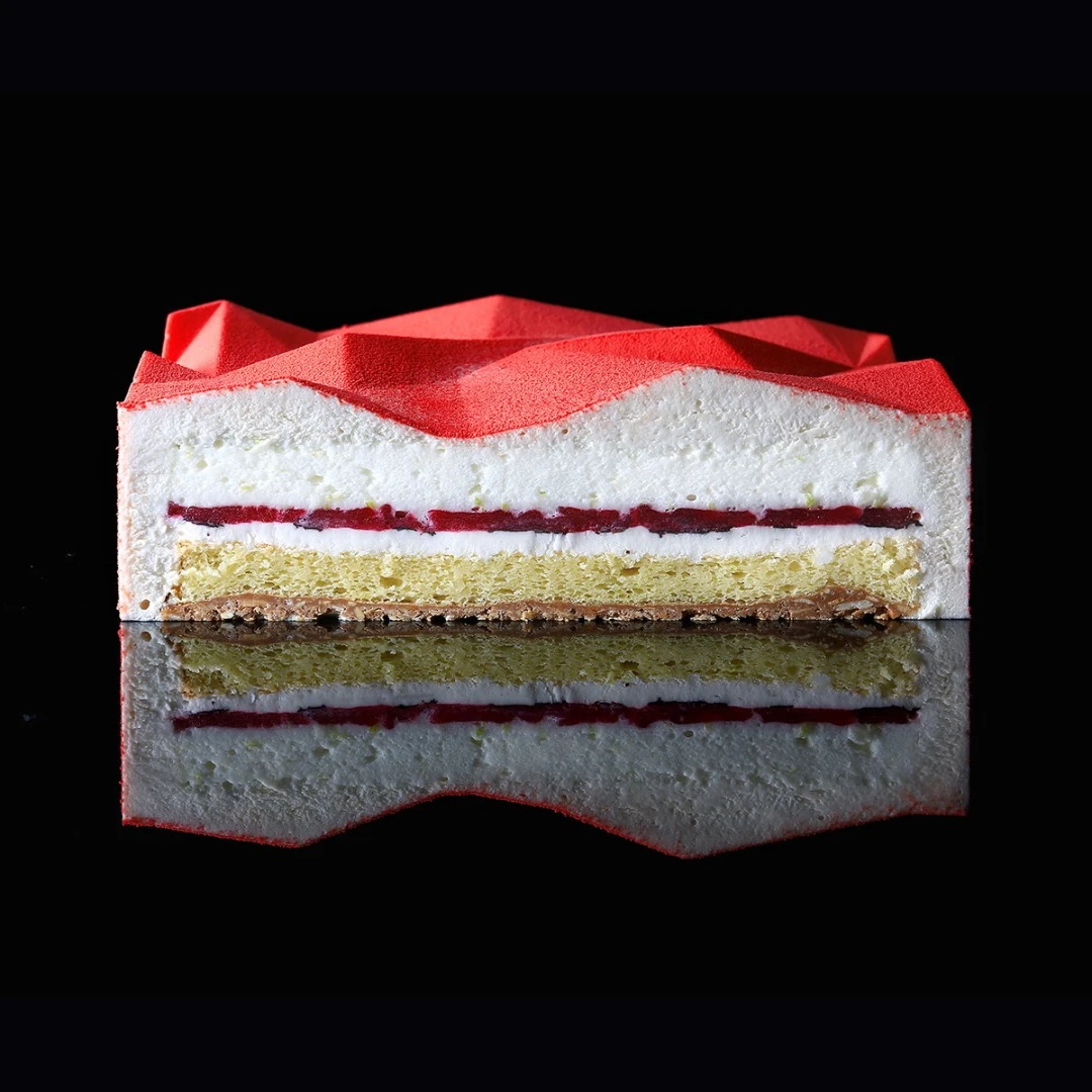 Inside the triangle cake