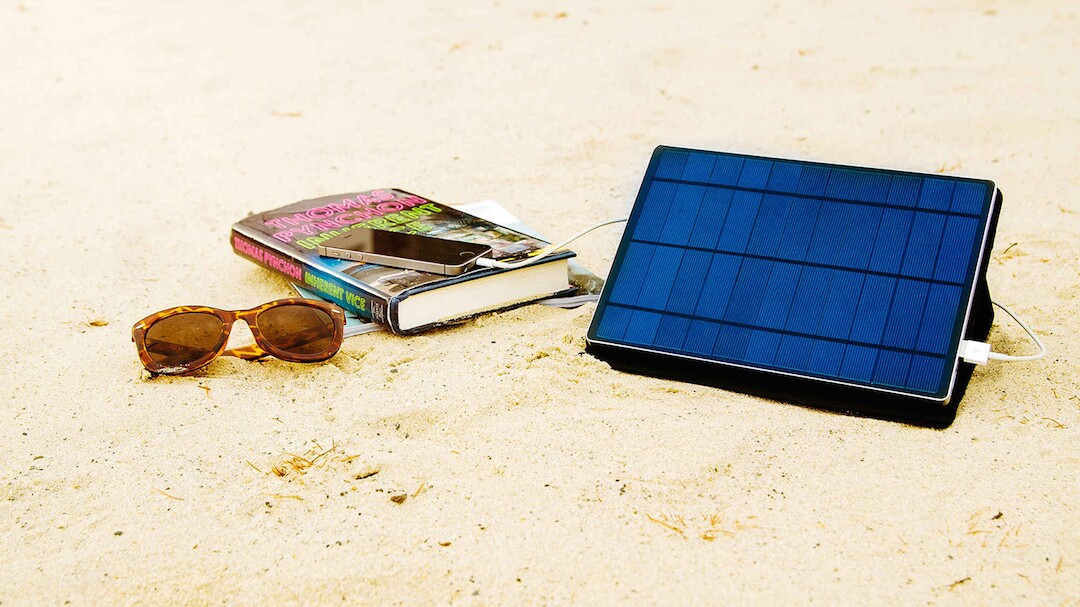 The Solartab is another off-the-grid solution, with a solar panel that charges a 13,000 mAh battery anywhere