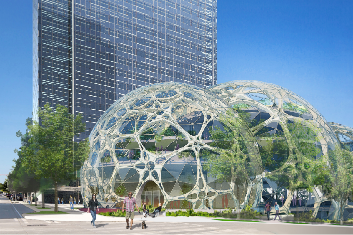 The updated Amazon HQ design (Image: NBBJ)