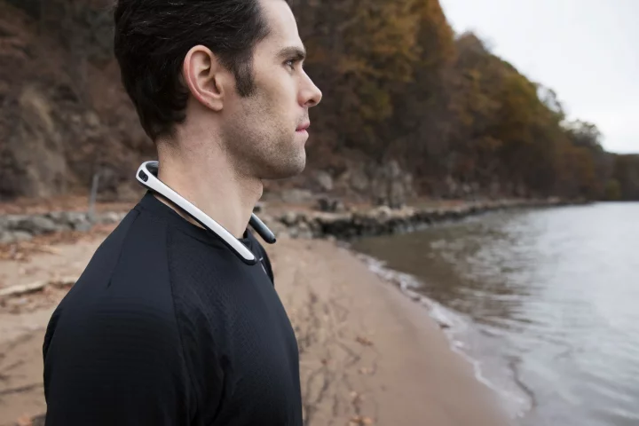 No, it's not a set of bone conduction headphones – it's the FITT360 camera