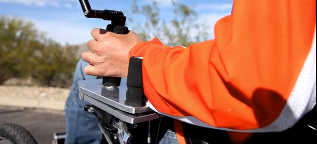 The adaptive tri-pin controls are designed as an option for those with limited hand function