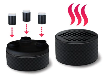 Three different odor canisters can be fitted into the mask at any one time