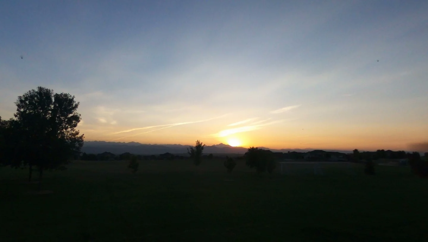 Sunset over Colorado mountains, taken with the Parrot Bebop's 14-megapixel camera