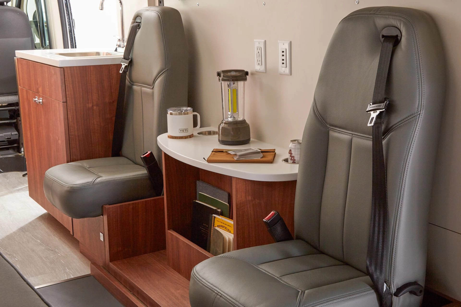 With these two side-facing rear seats, ProCamp vans seat four people on the ride and sleep them all at camp