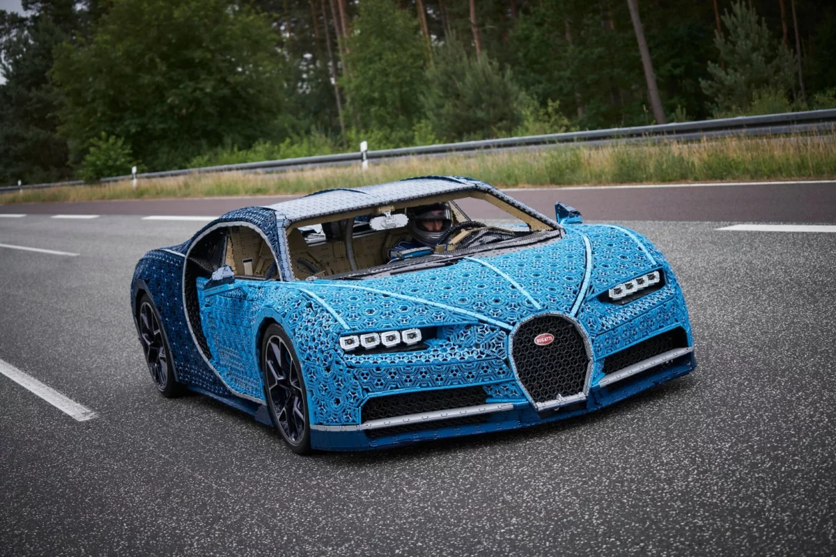 The test drive of the Lego Chiron took place at the Ehra Lessien proving grounds in Germany