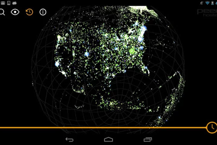 The Map of the Internet app's Global view shows the state of the internet, past, present and future