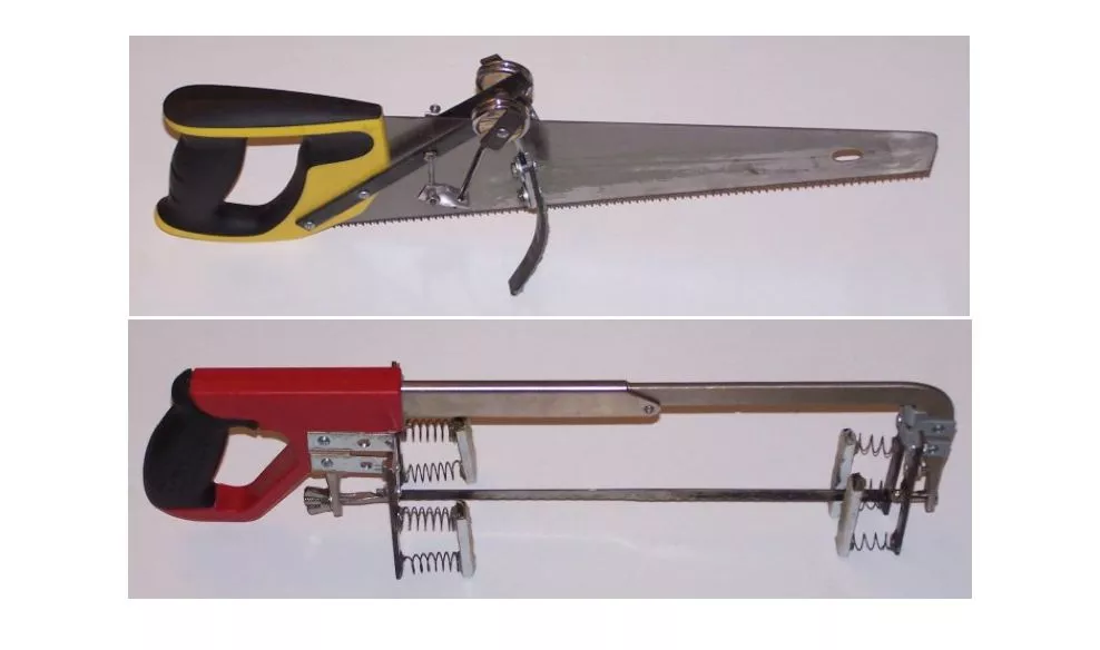The working prototypes of John Zimmerman's recoil panel and hack saws