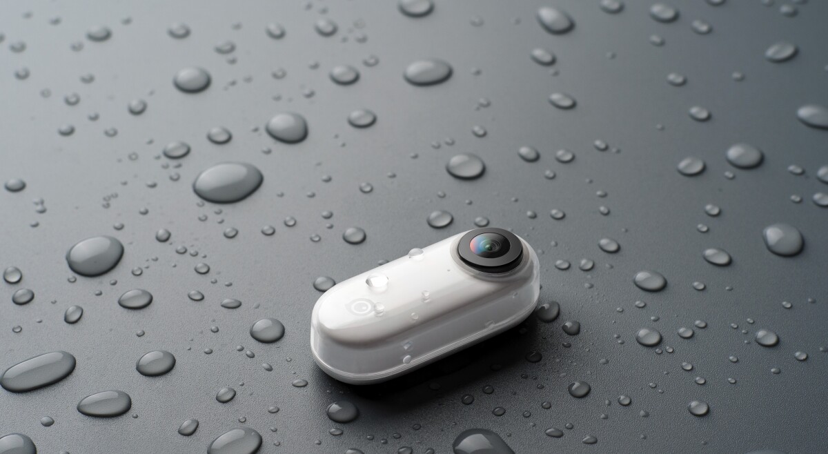 The tiny Insta360 Go weighs just 18 grams, and it's splashproof for outdoor use