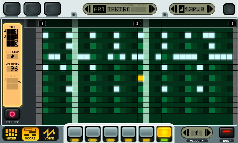 A screenshot from the KDJ-ONE portable, handheld digital audio workstation