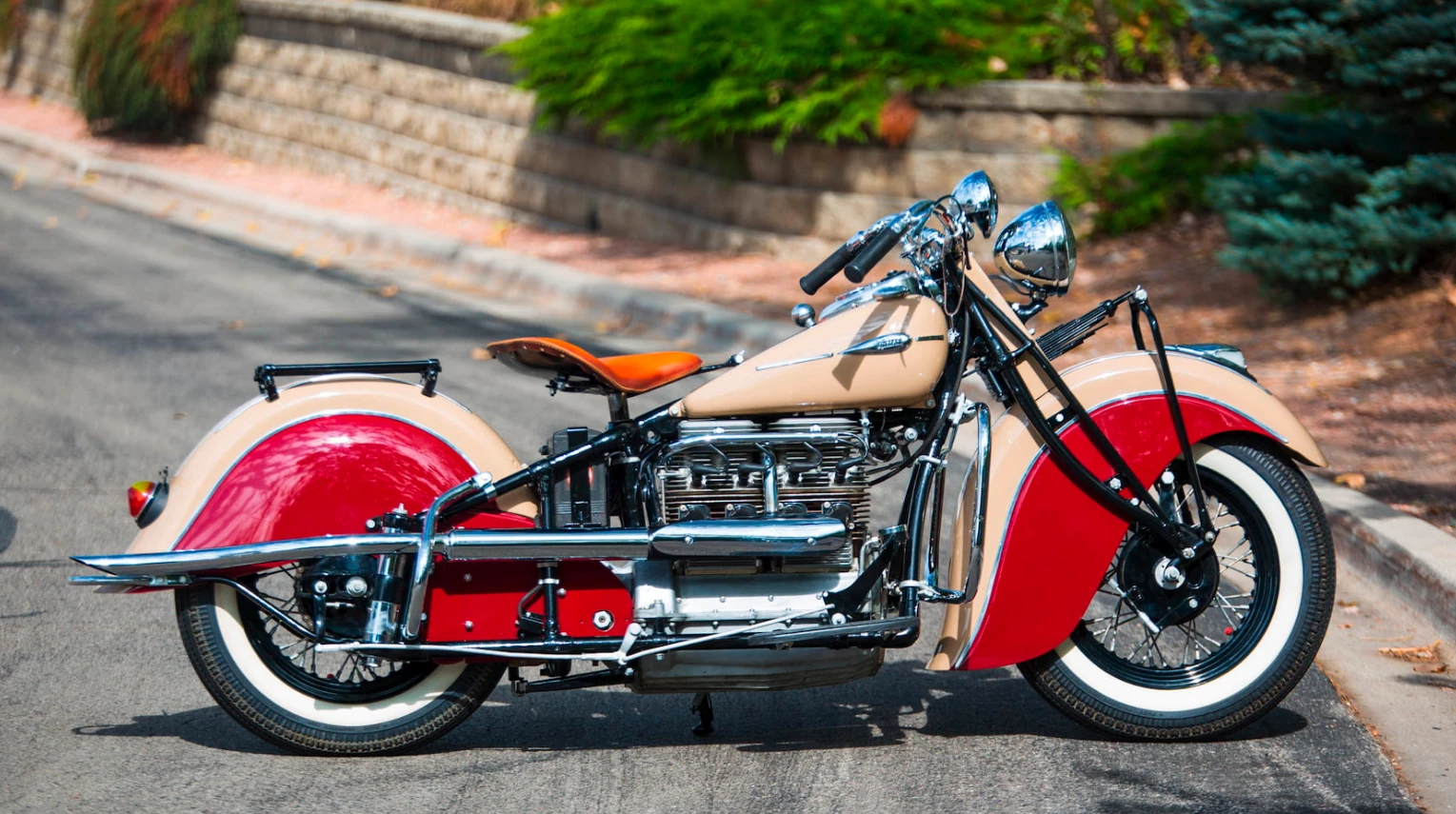 This 1941 Indian 441 Four comes from the last full year of production for this elegant and powerful model. An older restoration, this bike sold for $101,750
