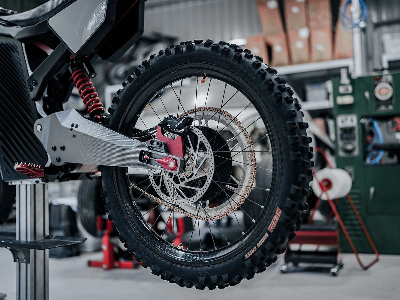 Tasty machined aluminum swingarm and frame