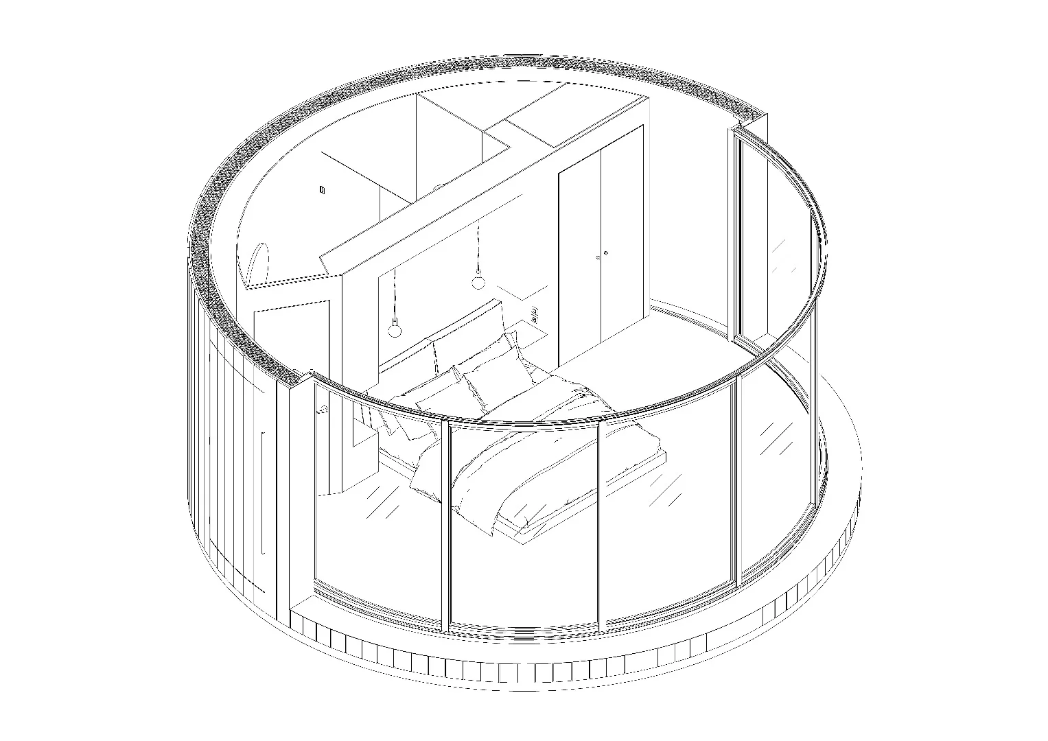 Architectural drawing of the LumiPod