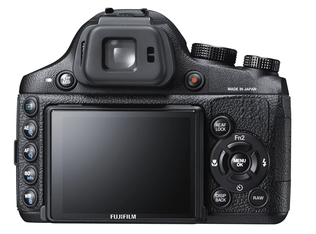 The Fujifilm FinePix X-S1 rear view