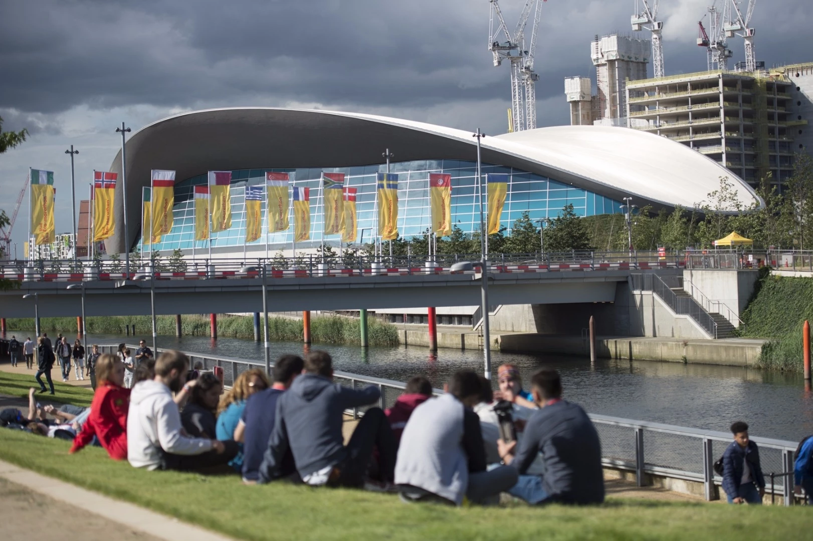Guests relax near the venue during Make the Future London 2016