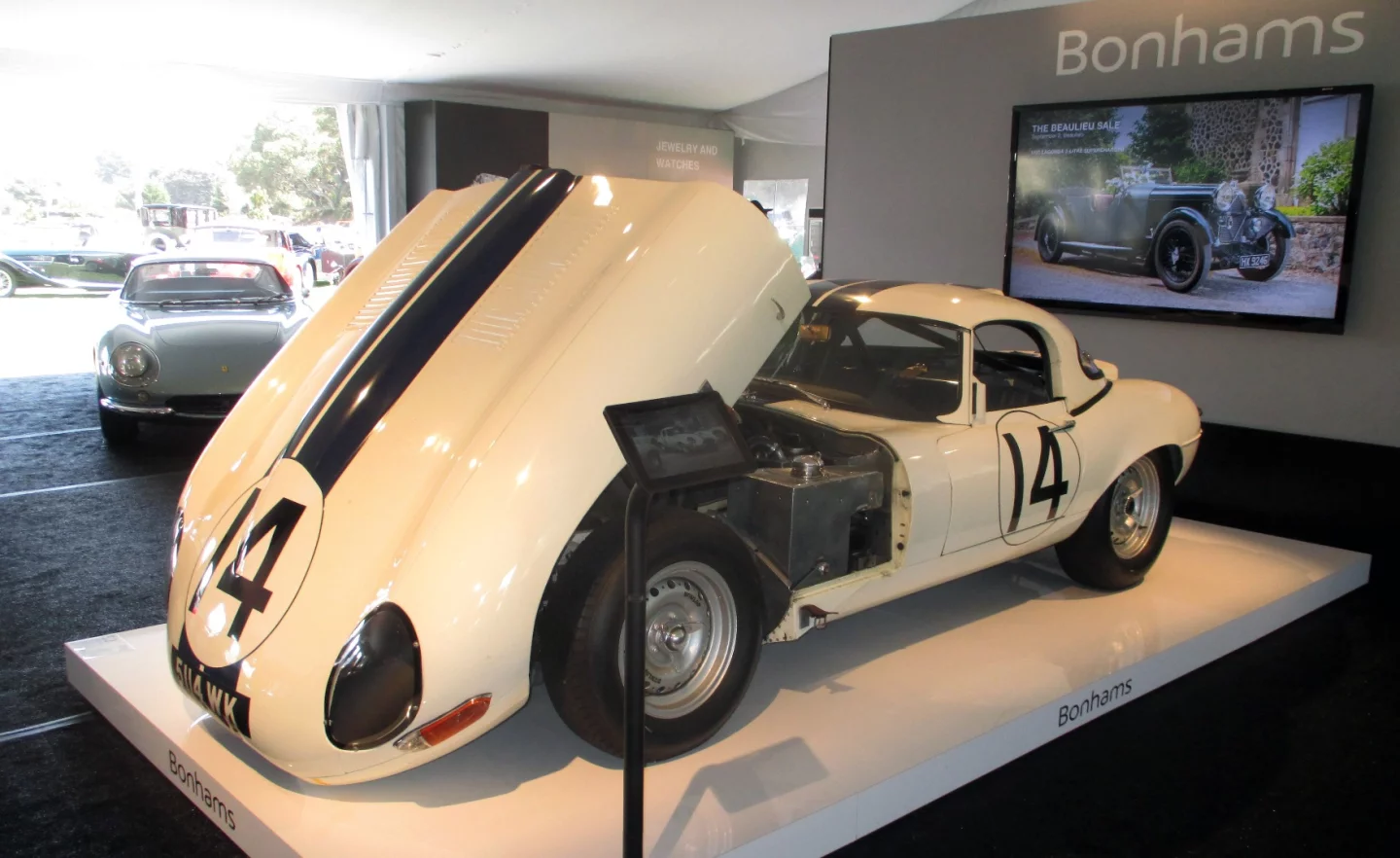 $8,000,000 | 1963 Jaguar E-Type LightweightOne of 12, the most recent example to reach auction ( January 2017) sold for $7,370,000. This car retains its original aluminum coachwork and matching-numbers alloy engine, so it is as authentic and original as possible. A GTO beater on its day in period, but not on the auction block, which is ironic considering it is the most desirable variant of the car Enzo Ferrari called "the most beautiful car in the world."Official Auction Description: BonhamsLot 52