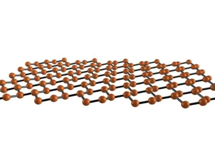 Silicene, an atom-thin form of silicon that holds promise for super-fast computing, has a structure called a buckled honeycomb lattice