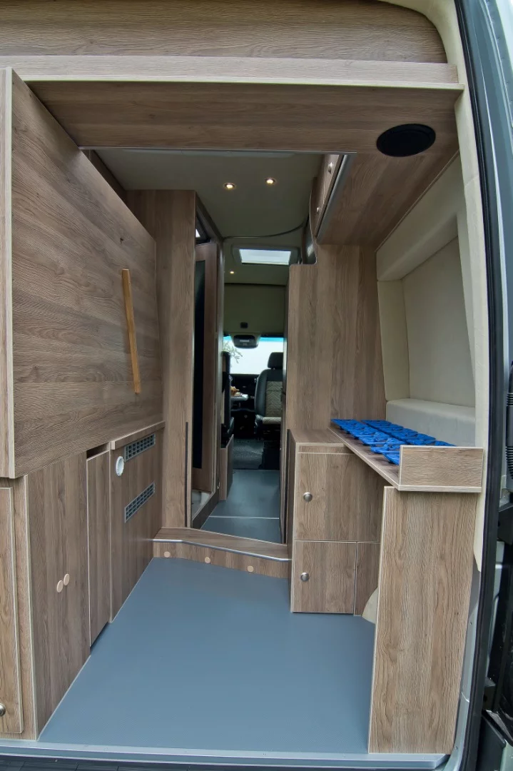 With its matching under-panel, the flip-up bed blends neatly into the greater decor