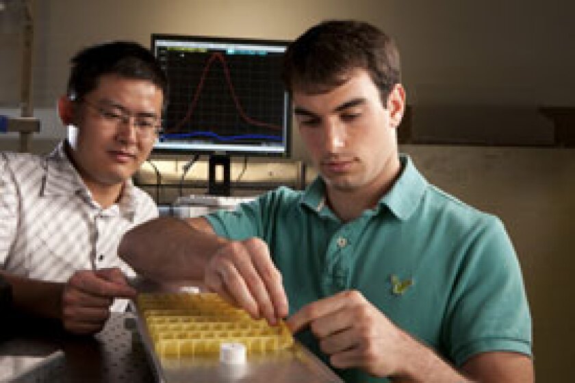 Duke University engineers with the new metamaterial (Image: Duke University)