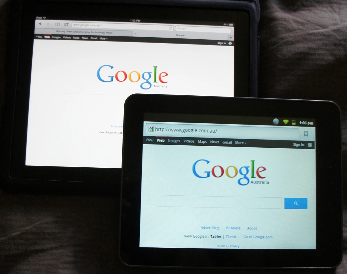 The Kogan Agora's display is dull in comparison to the iPad