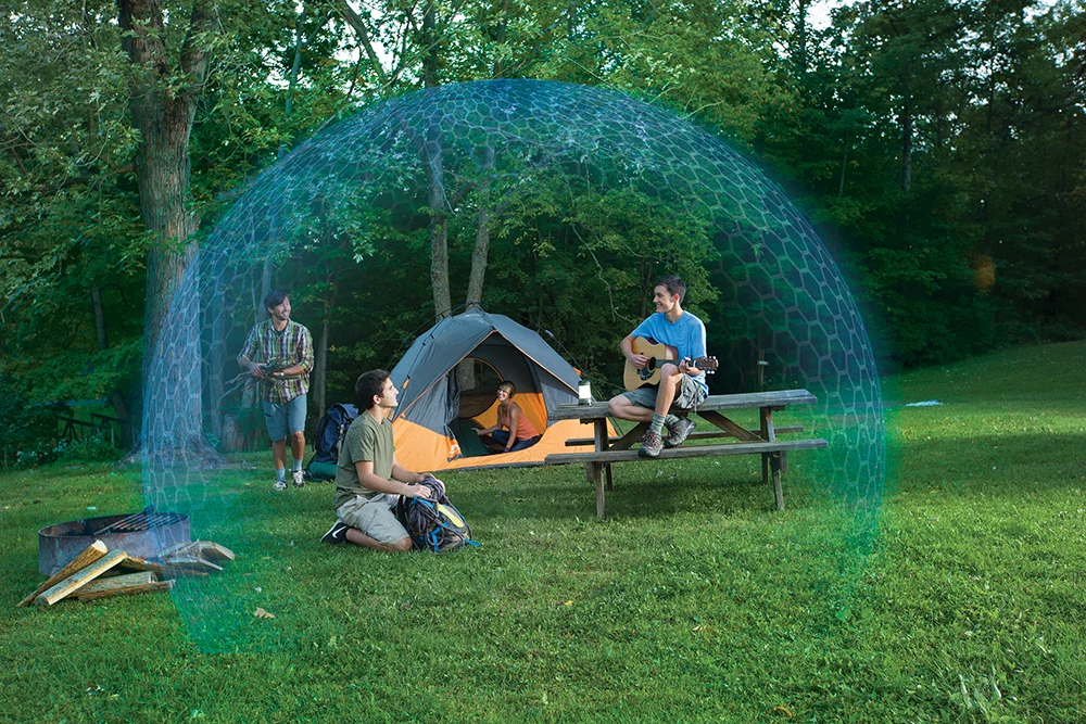 Thermacell repellent products create a protective zone around your patio, camp or picnic table, keeping mosquitoes away