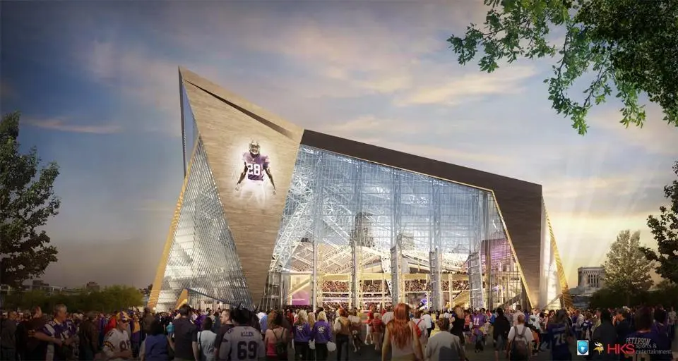 The Viking Stadium is part of a decades-long redevelopment project