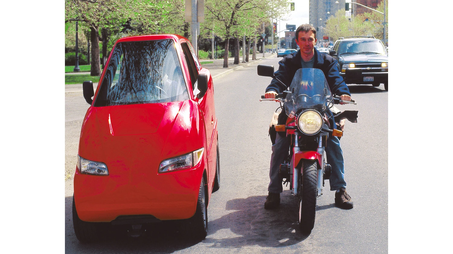 Tango and the original narrow track ehicle, the motorcycle