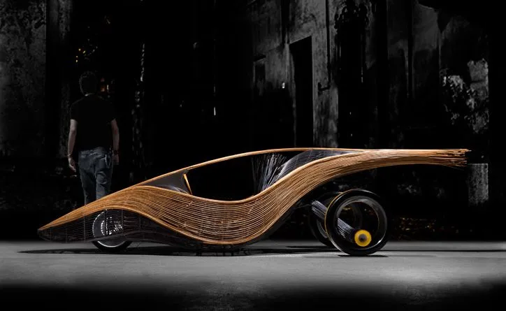 The Phoenix is a concept car, with a biodegradable body built from rattan and bamboo (Photos courtesy Kenneth Cobonpue)