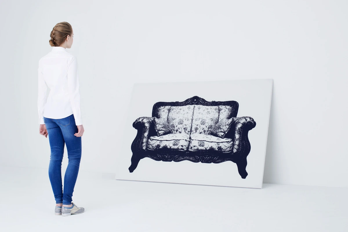 When leaned against a wall, Canvas transforms from a work of art to a piece of furniture