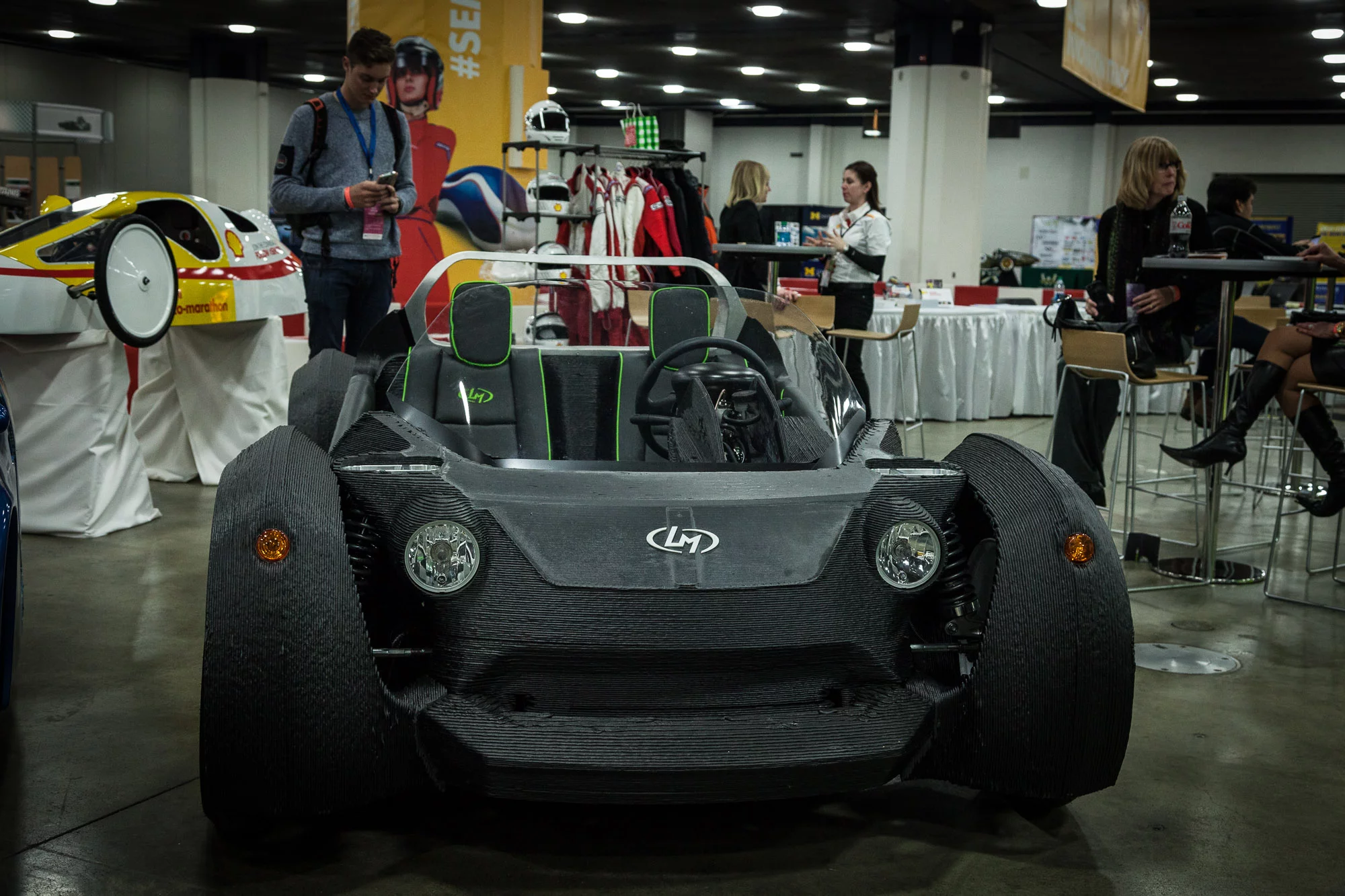 Local Motors flew the flag for 3D printing with its chunky printed electric sportscar (Photo: Gizmag/Loz Blain)
